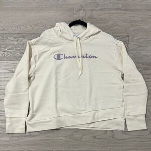 Champion Off-White Hoodie with Classic Logo